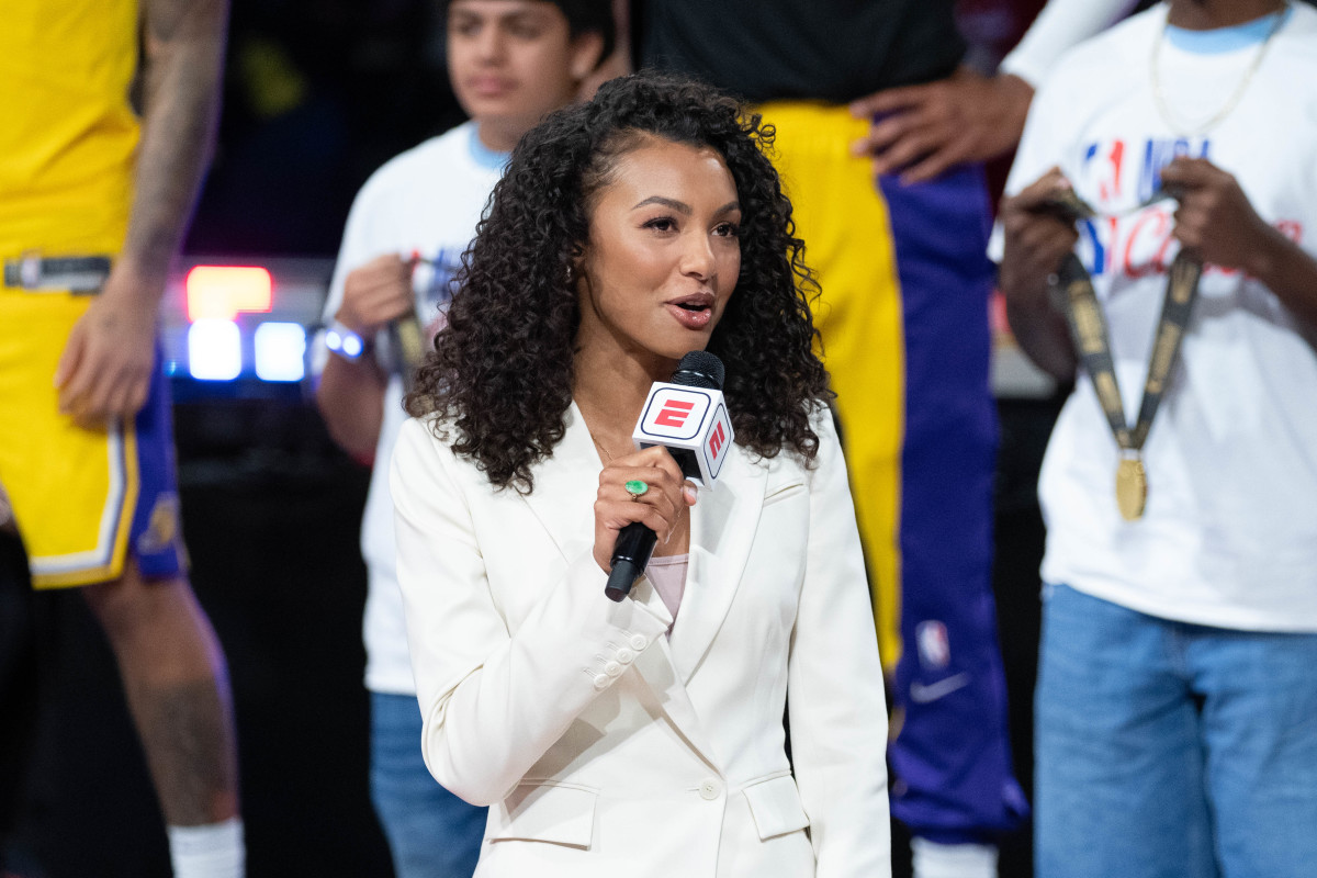 ESPN Host Malika Andrews' Outfit in NBA Return Turned Heads Athlon Sports