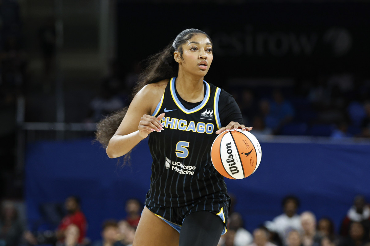 Chicago Sky forward Angel Reese in action in her debut season in the WNBA.