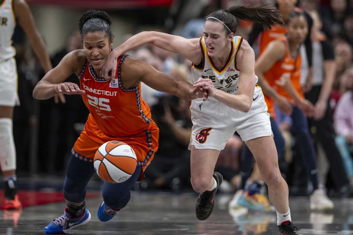 Caitlin Clark's Reaction to Hard Alyssa Thomas Foul Goes Viral On Social Media - Athlon Sports