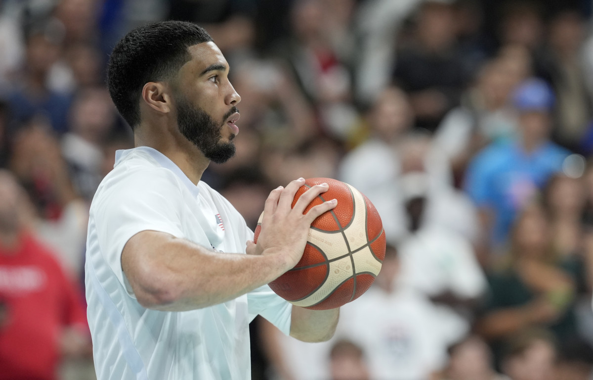 Celtics star Jayson Tatum at the Paris Olympics