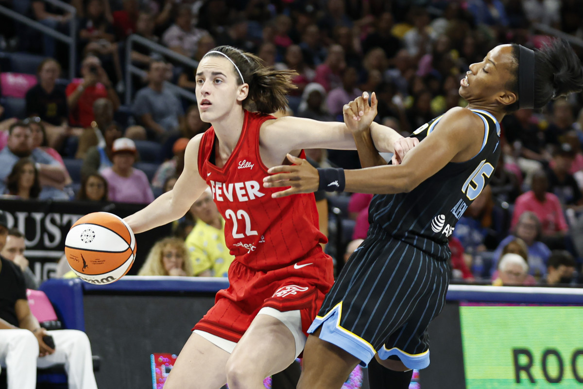 Indiana Fever star Caitlin Clark against the Chicago Sky.