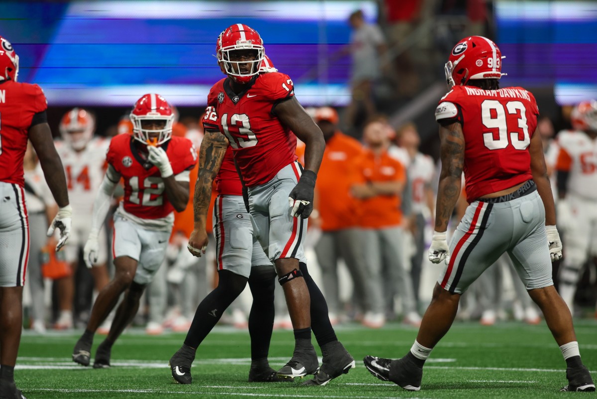 Georgia defensive lineman Mykel Williams (13).