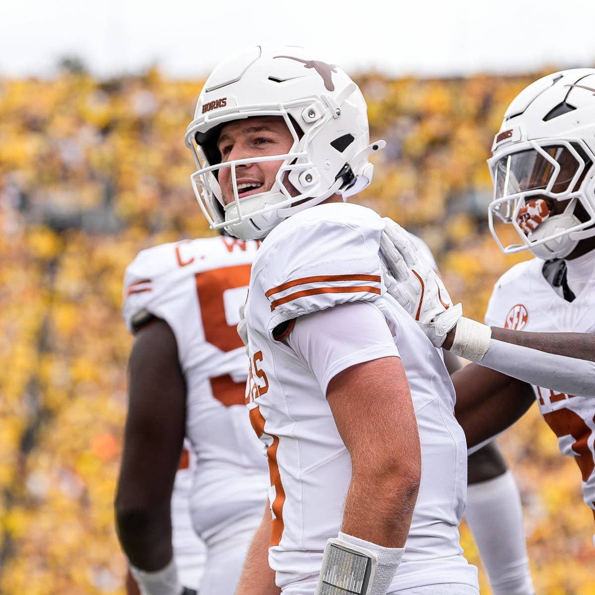 Texas Unexpected Turnover Celebration Vs Michigan Is Going Viral Usatsi 24176825 