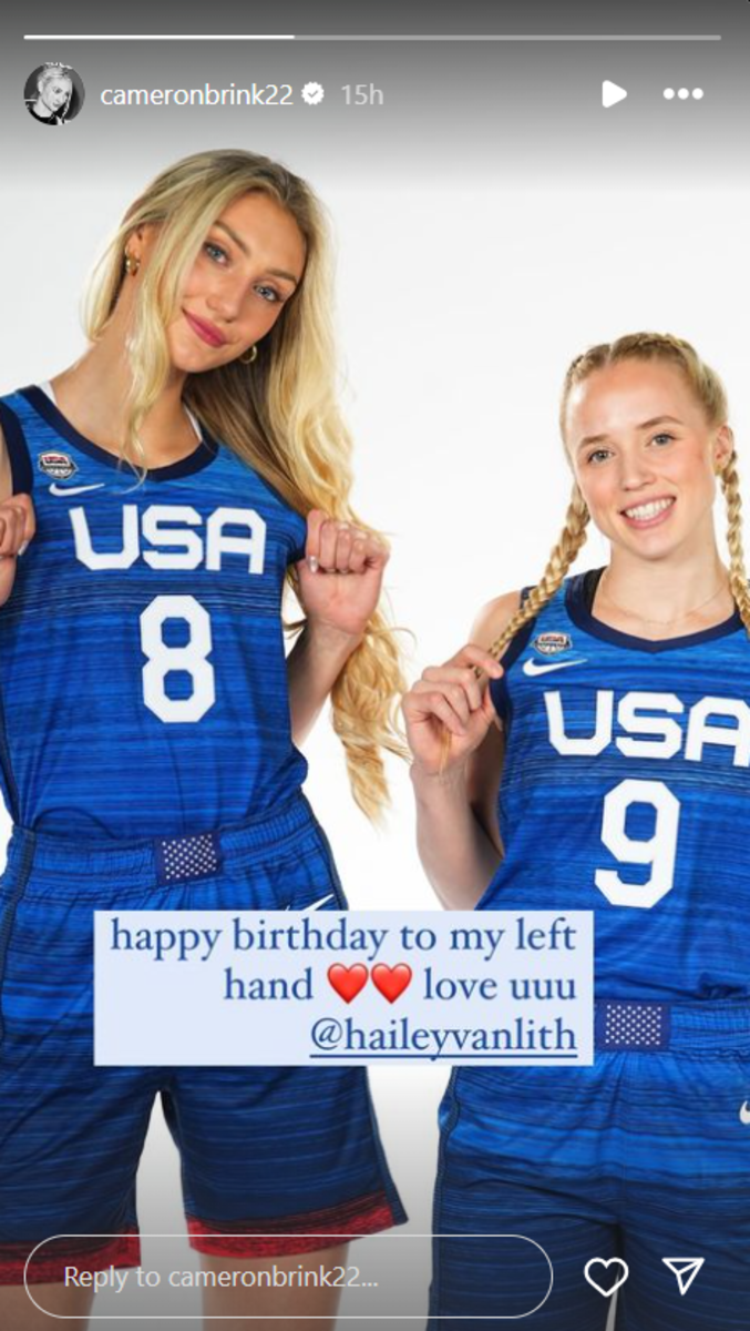 Los Angeles Sparks rookie Cameron Brink greeted TCU star Hailey Van Lith on her birthday.