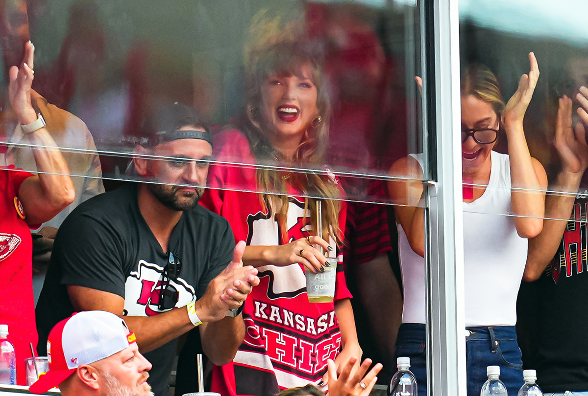 Taylor Swift attending a Kansas City Chiefs game at Arrowhead Stadium on Sept. 15. 2024