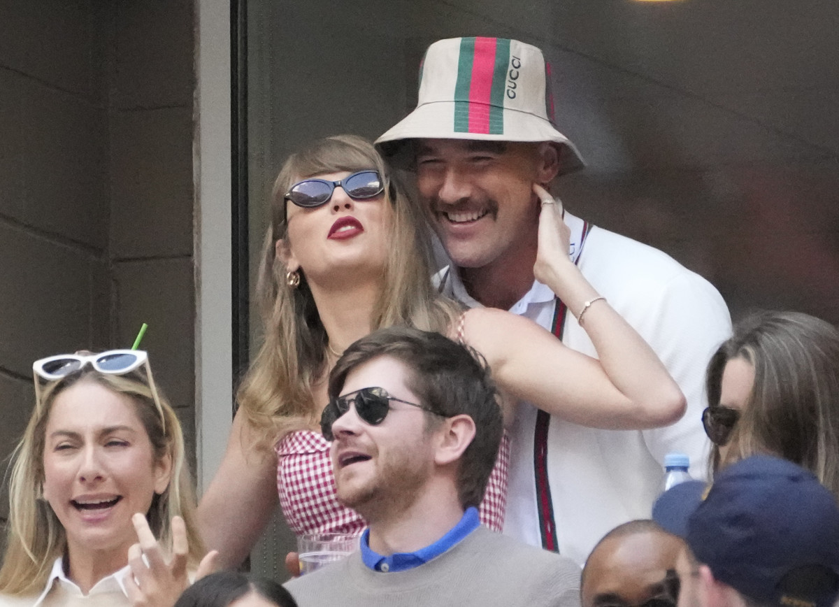 Taylor Swift and Kansas City Chiefs tight end Travis Kelce at the 2024 U.S. Open. 