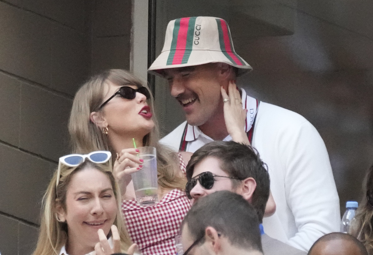 Chiefs tight end Travis Kelce and girlfriend Taylor Swift at the US Open on Sept. 8, 2024.