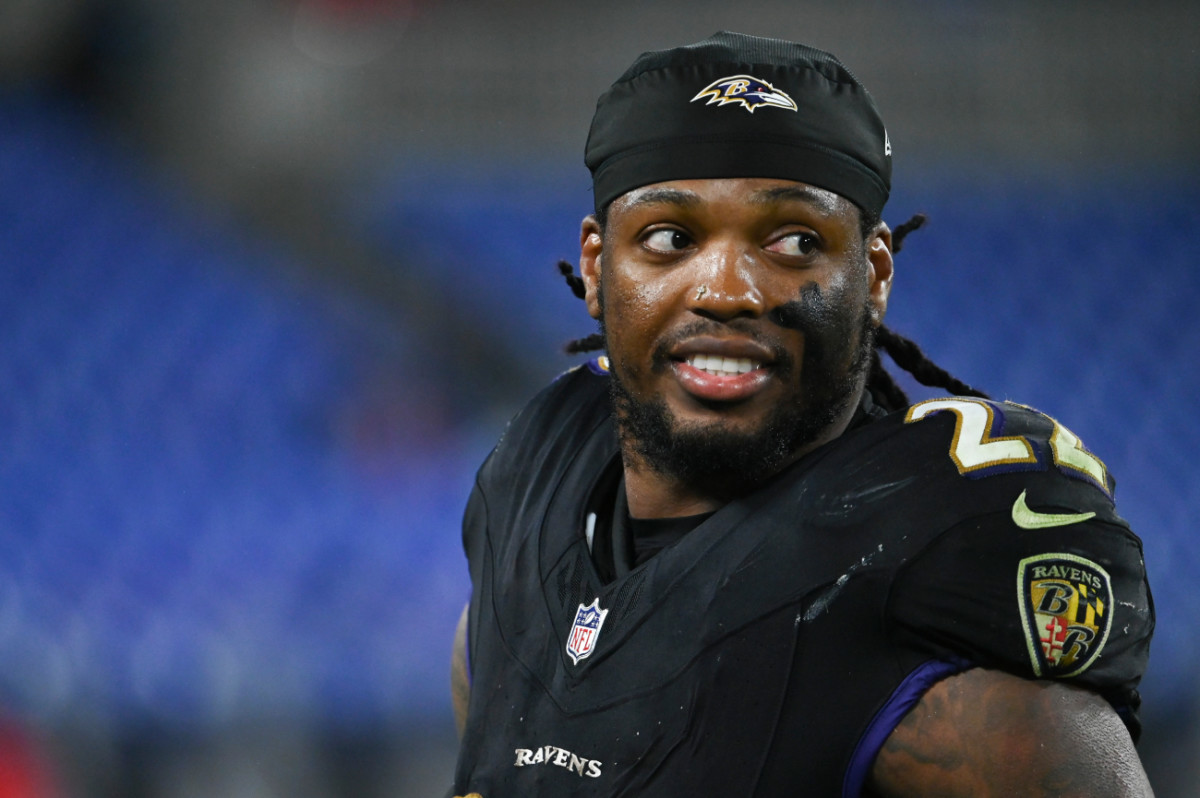 Baltimore Ravens running back Derrick Henry (22) after the game against the Buffalo Bills.