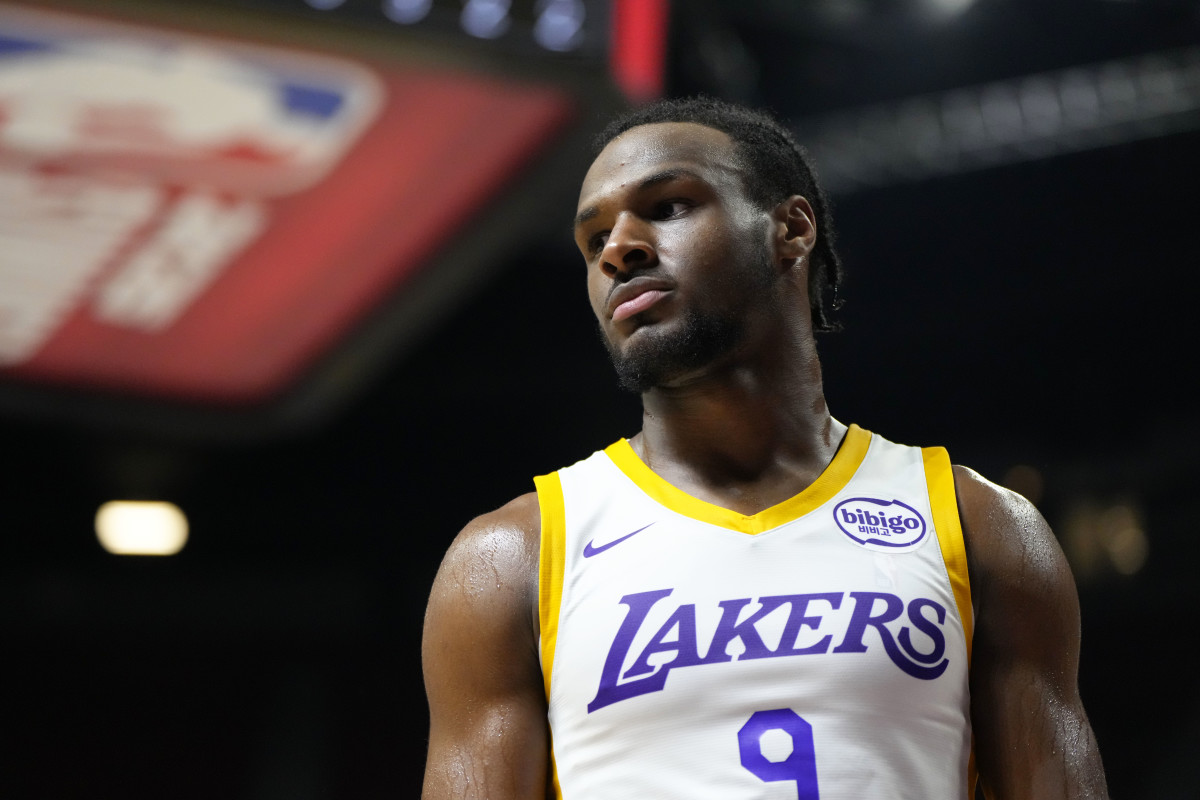 Los Angeles Lakers guard Bronny James (9).