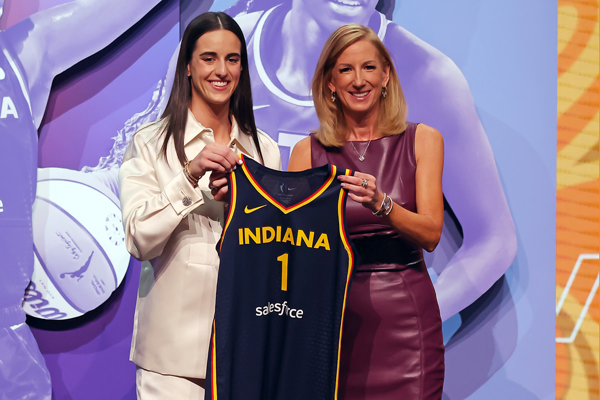 Caitlin Clark and WNBA commissioner Cathy Engelbert