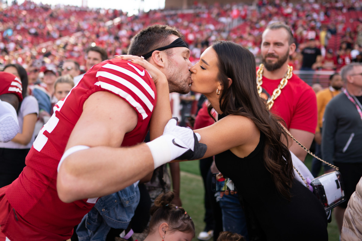 San Francisco 49ers fullback Kyle Juszczyk (44) and Kristin Juszczyk