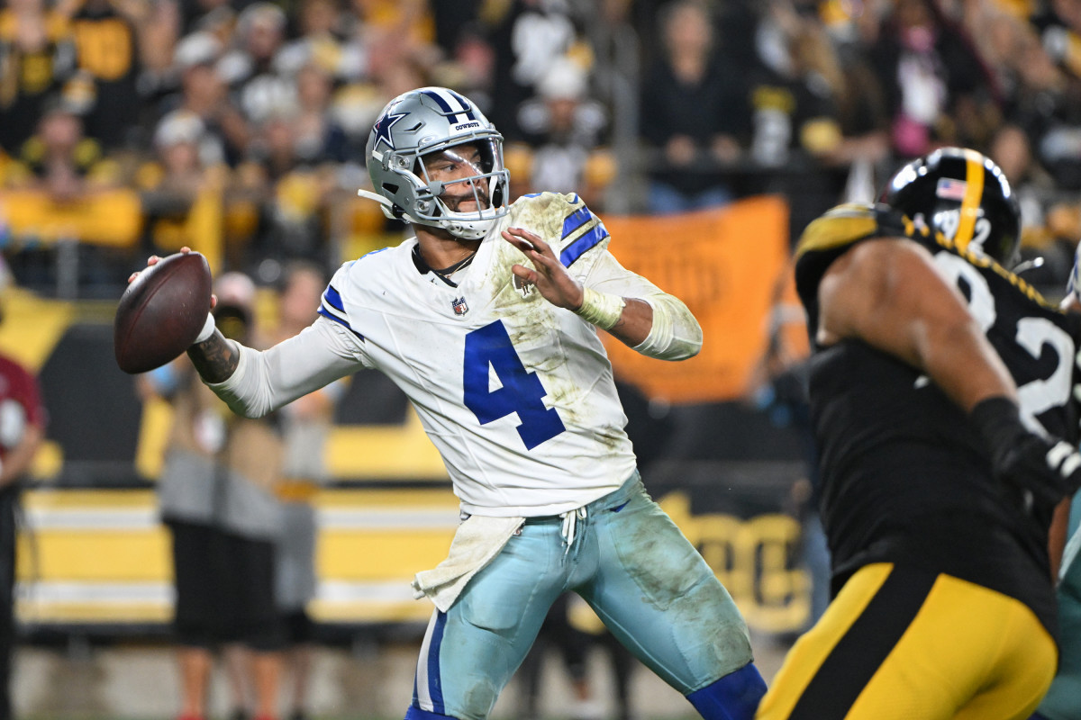 Dallas Cowboys QB Dak Prescott against the Pittsburgh Steelers.