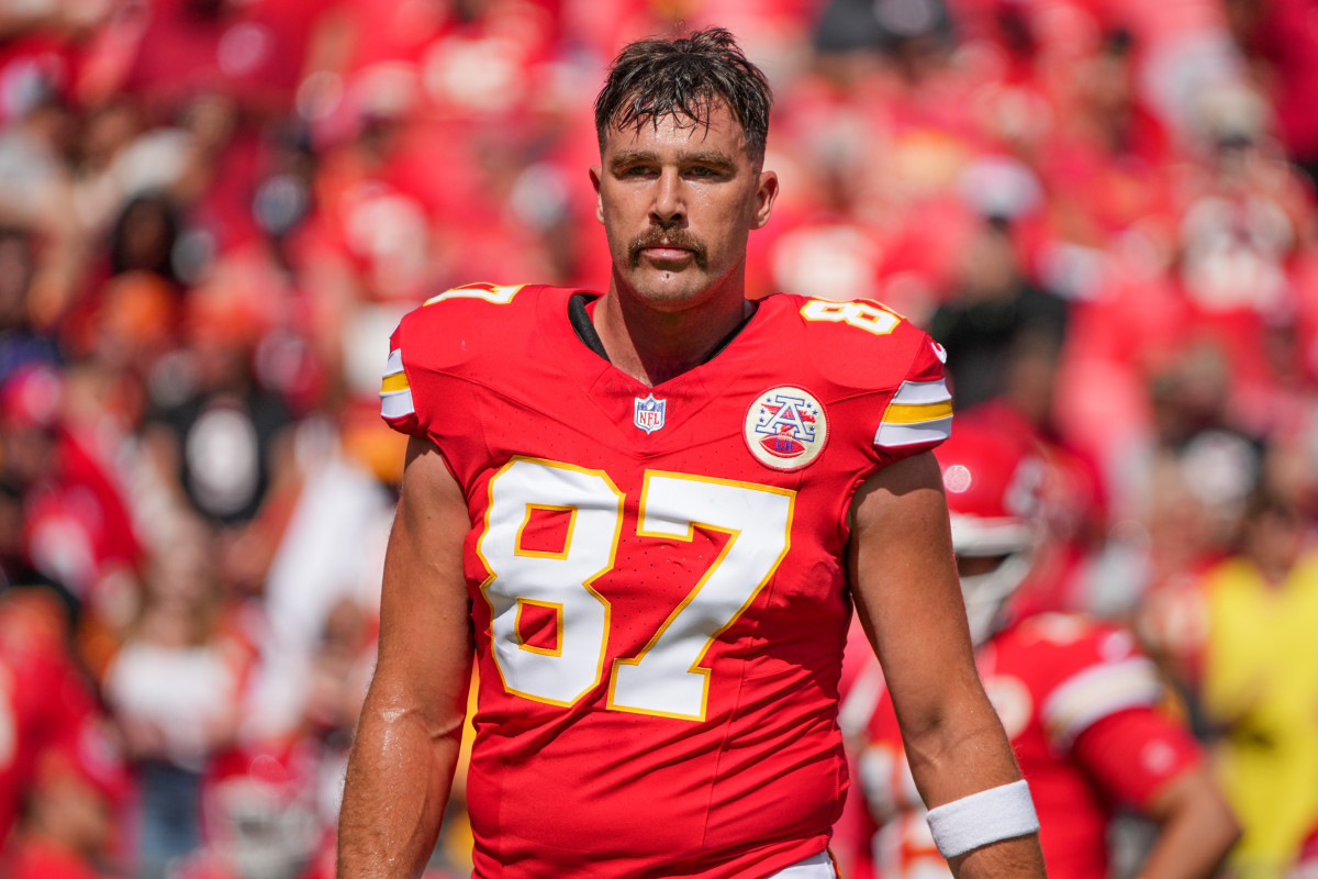 Kansas City Chiefs tight end Travis Kelce at Arrowhead Stadium.