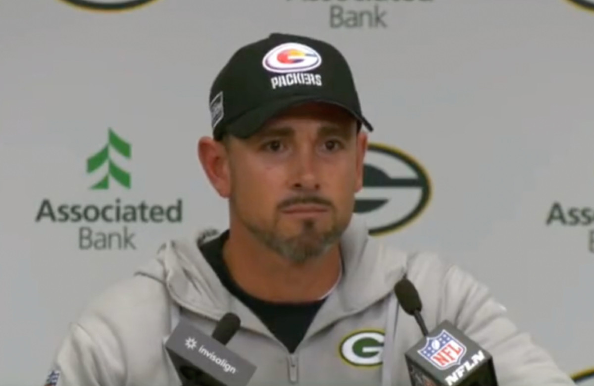 Packers coach Matt LaFleur slams reporter for 'BS question' in fired up  post-game speech after getting 'a** kicked'