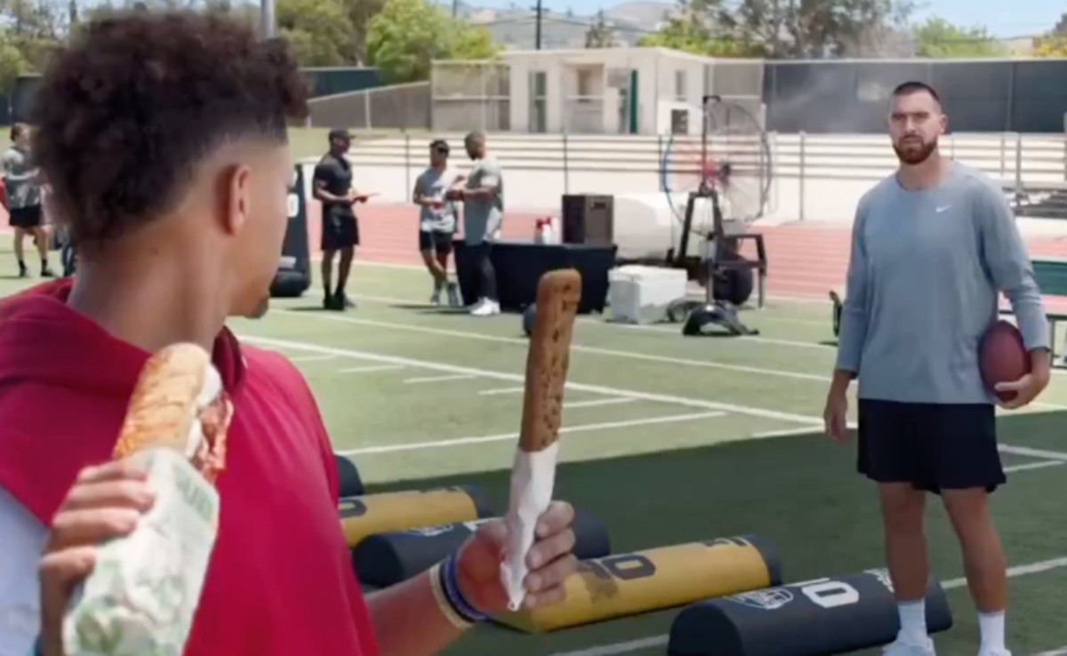 Patrick Mahomes Takes Hilarious Shot at Travis Kelce in New Subway