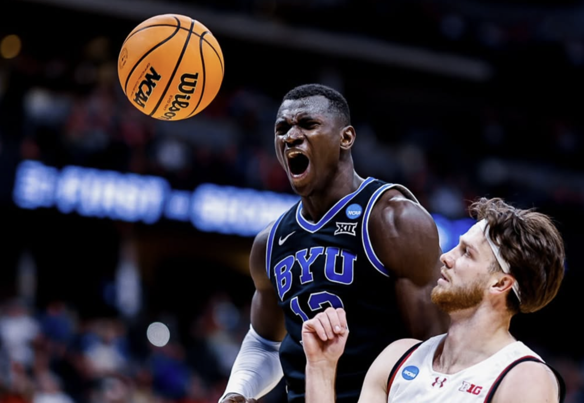 Keba Keita after dunk vs. Wisconsin