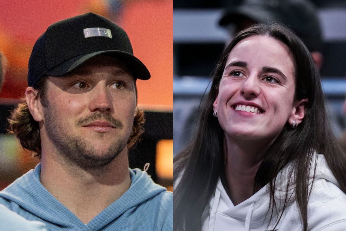 Buffalo Bills quarterback Josh Allen (left) and Indiana Fever guard Caitlin Clark both attended the Masters.