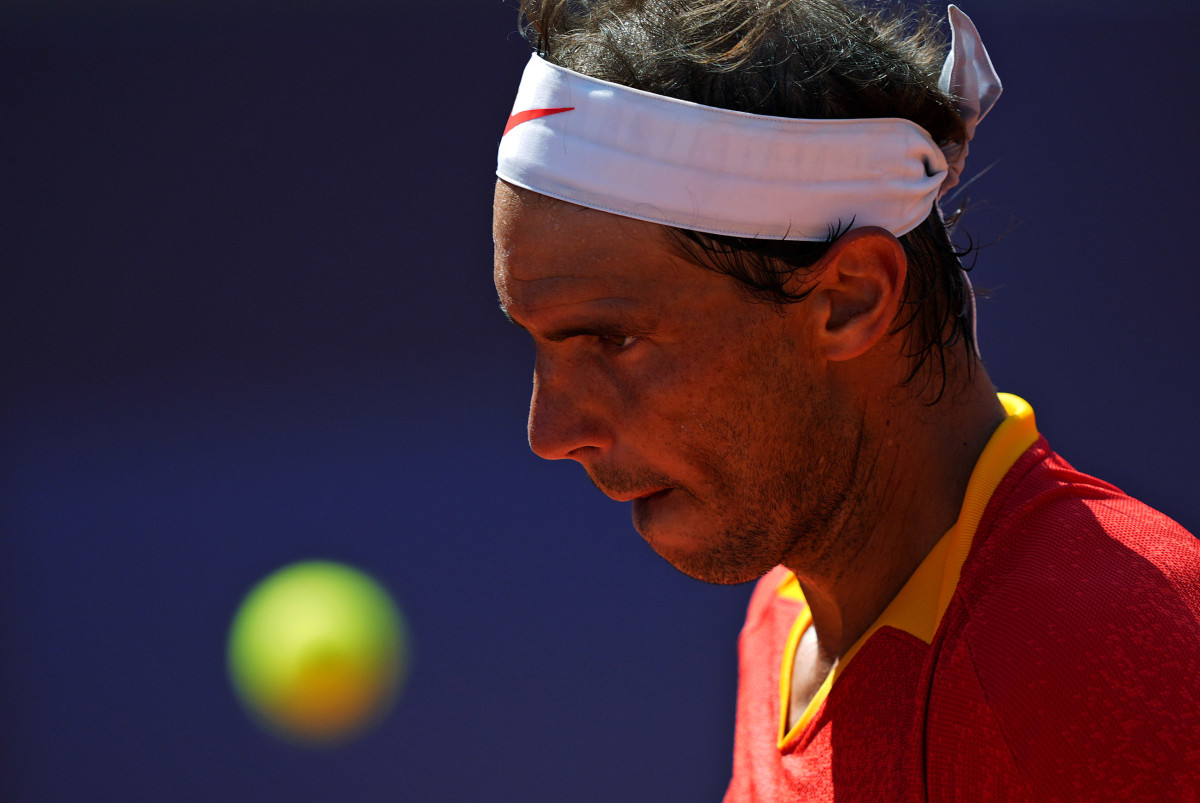 Rafael Nadal (ESP) plays against Novak Djokovic (SRB) in the men’s tennis singles first round during the Paris 2024 Olympic Summer Games 