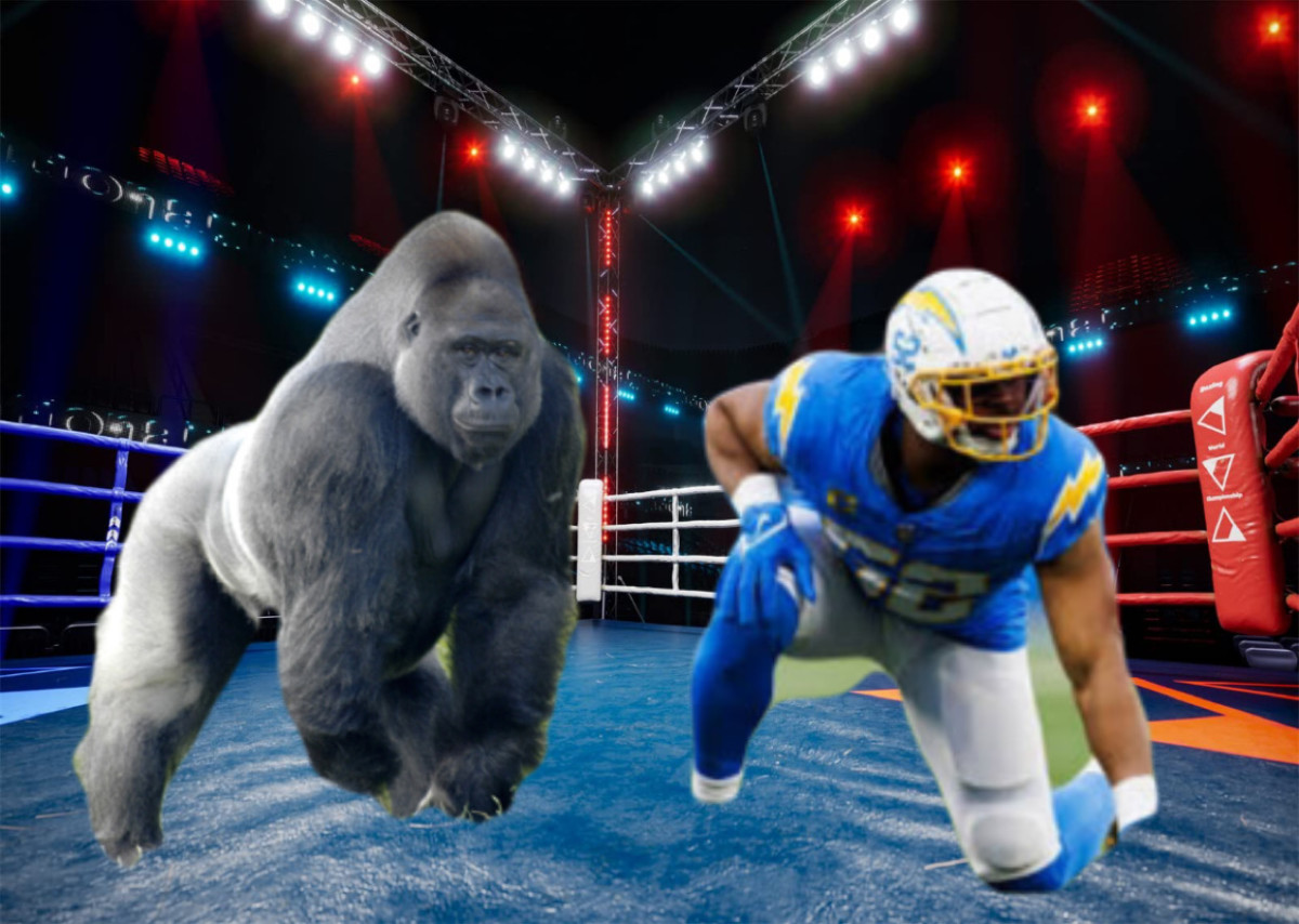 Chargers Select Five Players to Fight in Hilarious Viral "100 Men vs 1 Gorilla" Debate - Athlon Sports