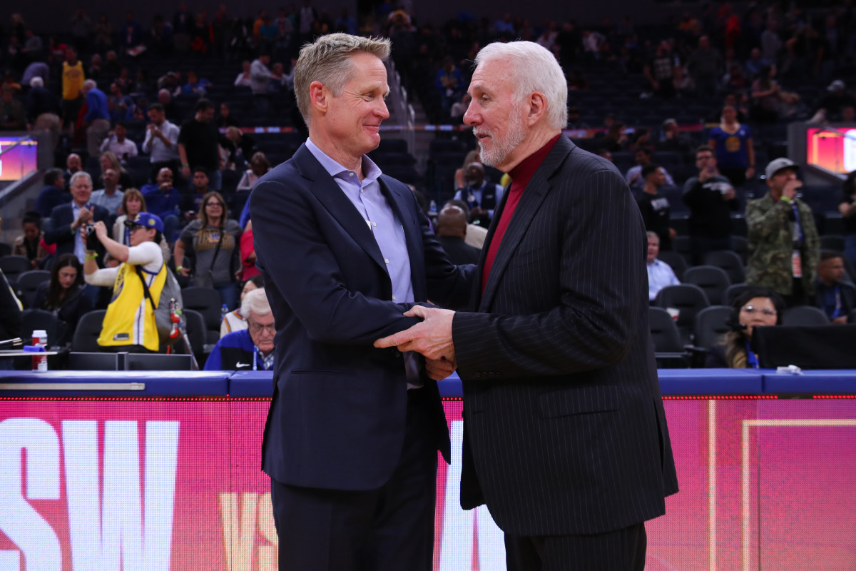 Steve Kerr Makes Emotional Gregg Popovich Statement Prior to Warriors-Rockets - Athlon Sports