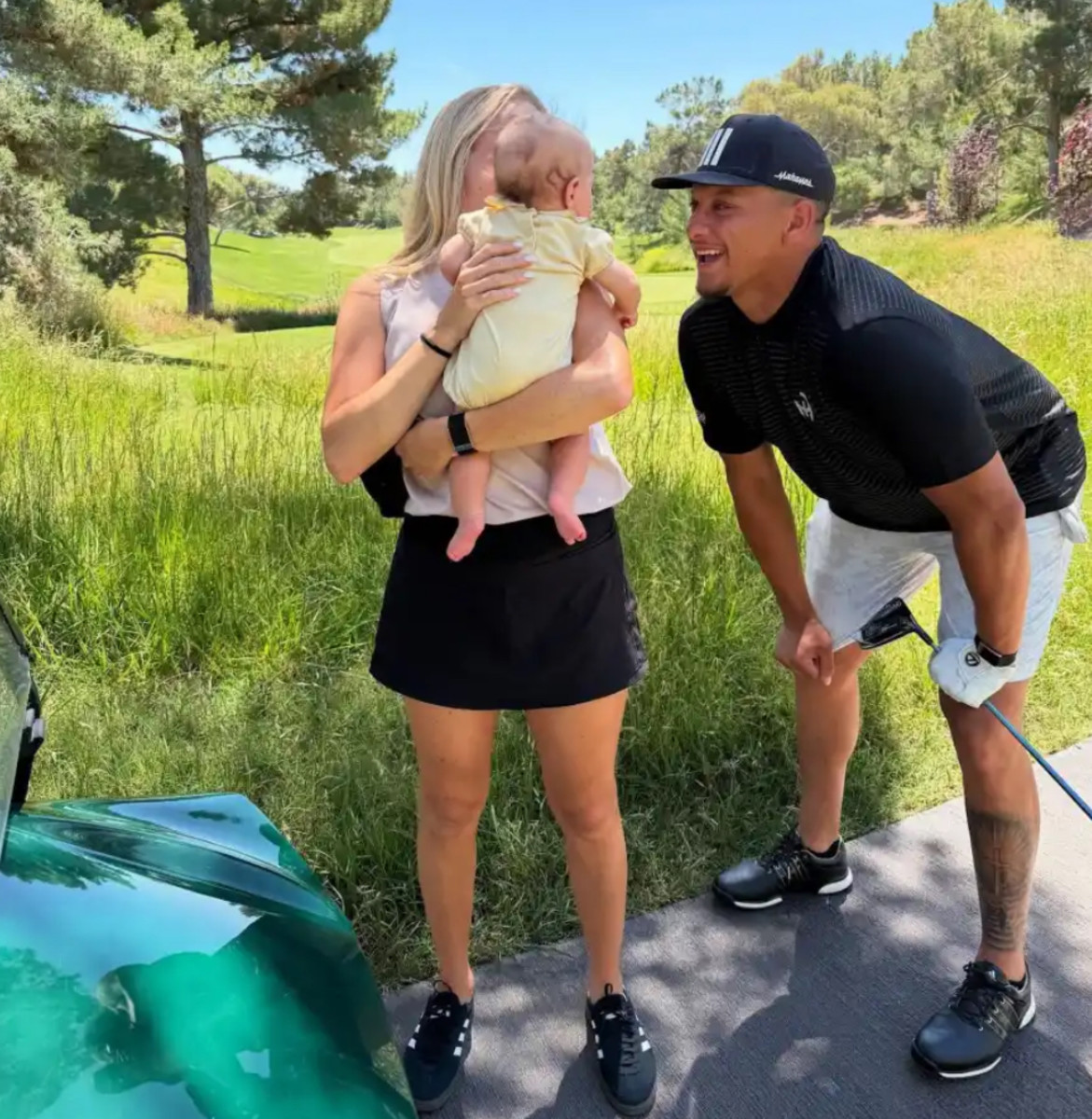 Kansas City Chiefs Patrick Mahomes Newborn Baby Golden Featured in Cute Golf Photo - Athlon Sports