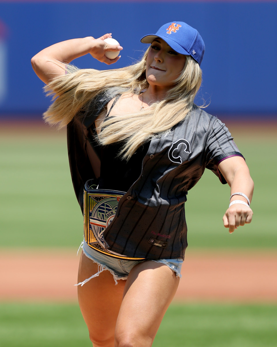 Tiffany Stratton's Off Target Pitch at Mets Game is Going Viral - Athlon Sports