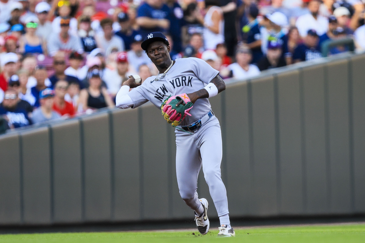 New York Yankees third baseman Jazz Chisholm (13).