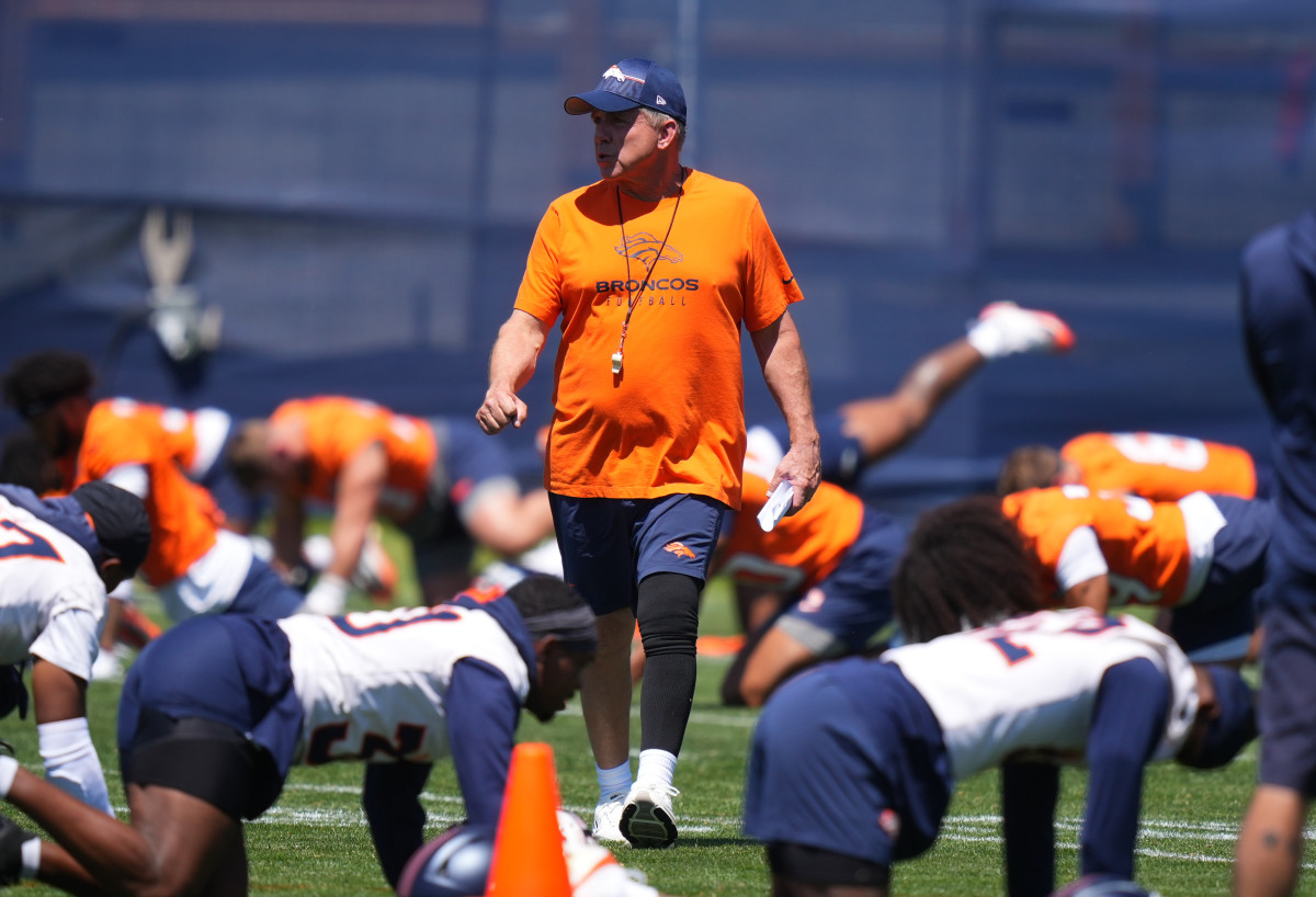 Denver Broncos head coach Sean Payton during minicamp at Broncos Park Powered by CommonSpirit.