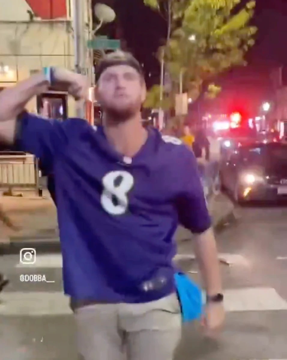 Viral Video Ravens Fan Attacks Commanders Fans Fired Arrested