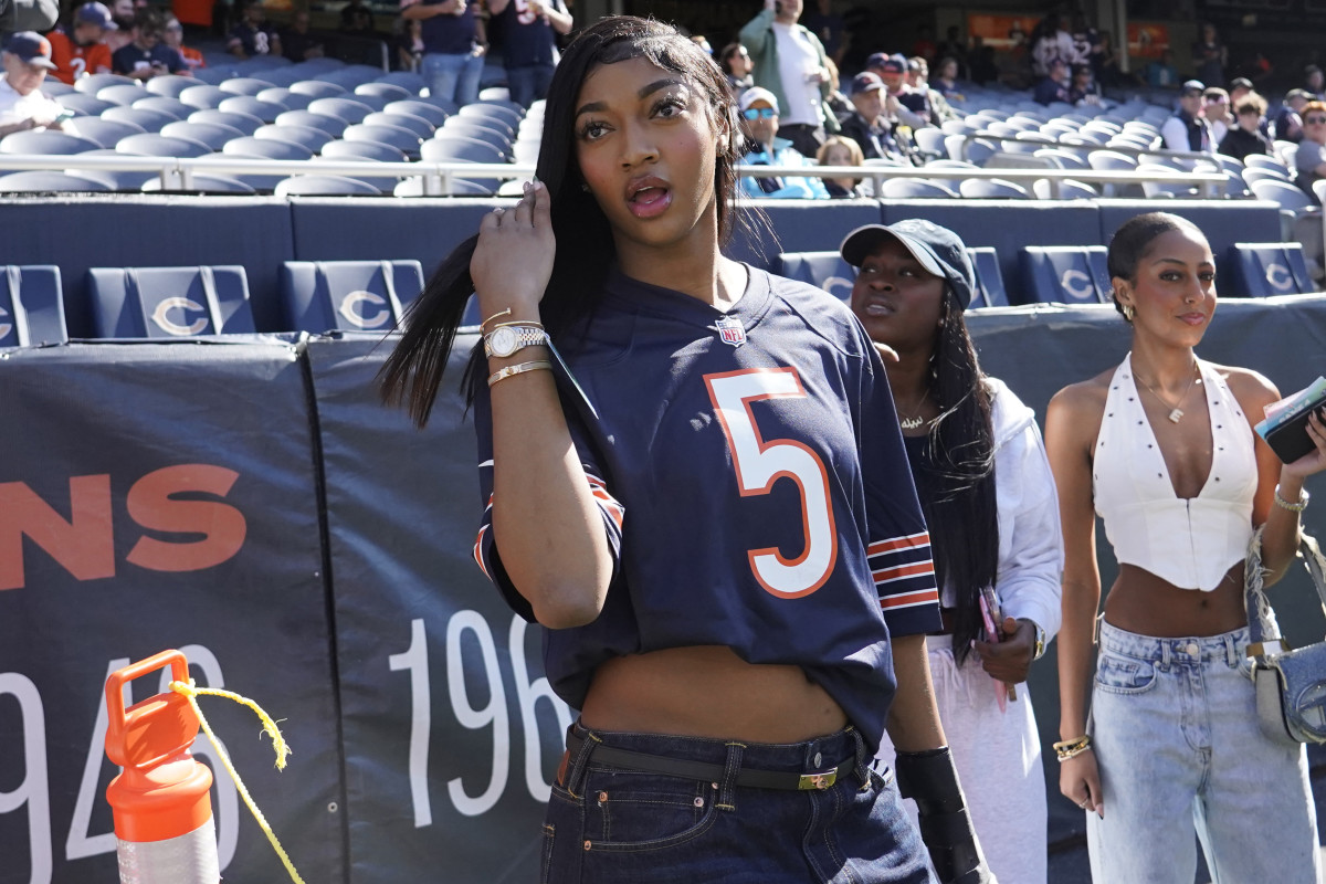 Angel Reese of the Chicago Sky at a Chicago Bears game