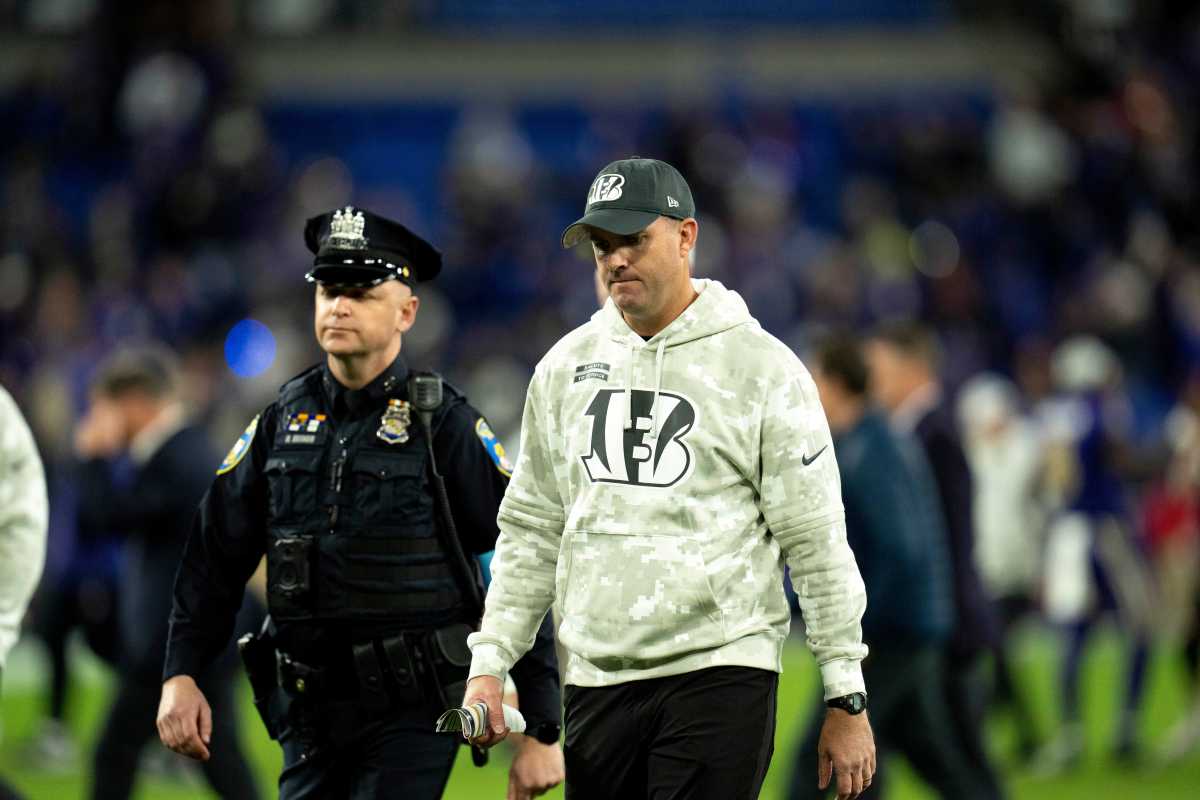 Cincinnati Bengals head coach Zac Taylor after a loss to the Baltimore Ravens.