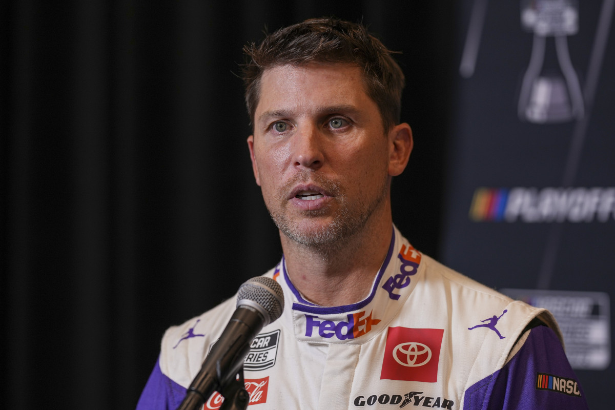 Denny Hamlin Questions NASCAR Official During Press Conference and He Fires Back - Athlon Sports