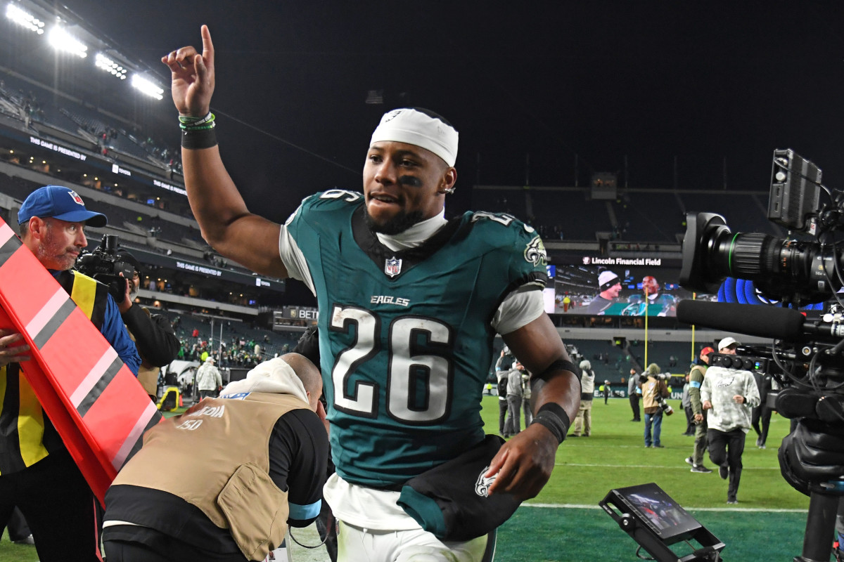 Philadelphia Eagles running back Saquon Barkley.