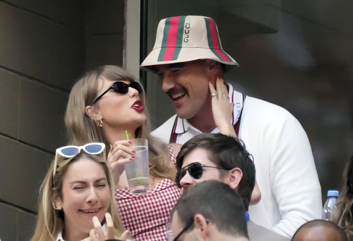 Taylor Swift and Kansas City Chiefs tight end Travis Kelce at the 2024 U.S. Open tennis tournament in New York City.