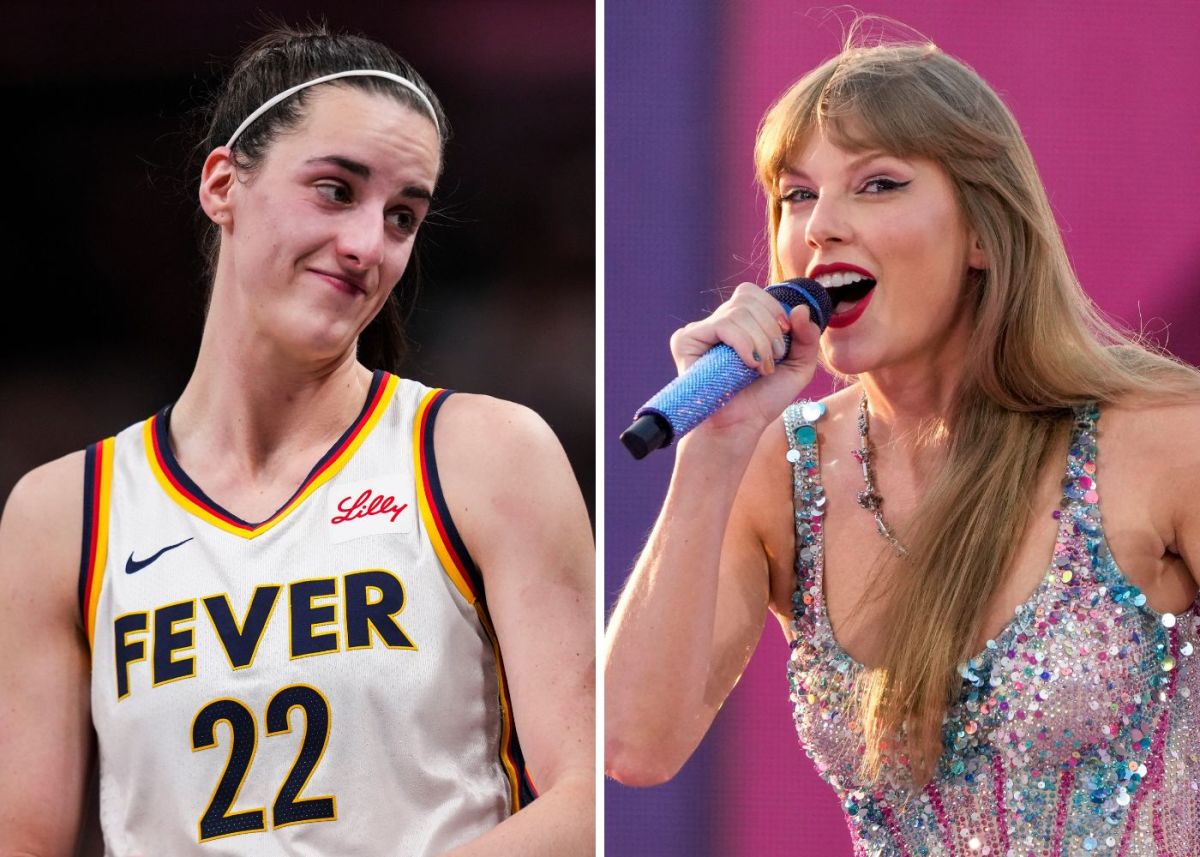 Indiana Fever guard Caitlin Clark and pop star Taylor Swift.