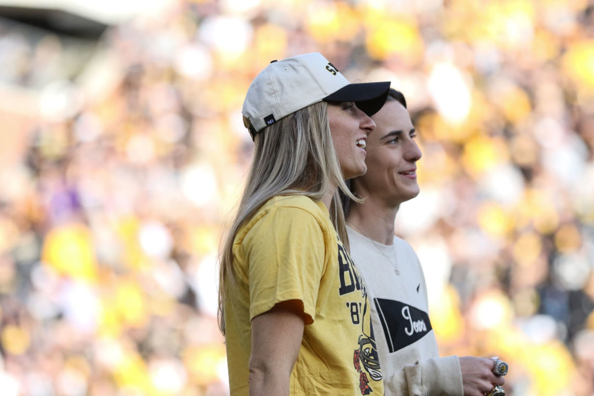 Iowa alumni Kate Martin (left) and Caitlin Clark (Photo: Rob Howe/HawkeyeNation.com)