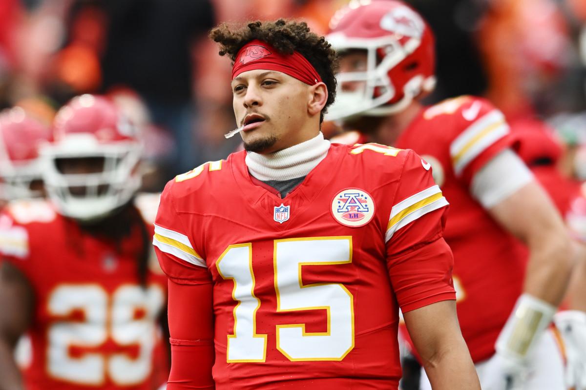 Kansas City Chiefs quarterback Patrick Mahomes at Huntington Bank Field on Dec. 15, 2024.