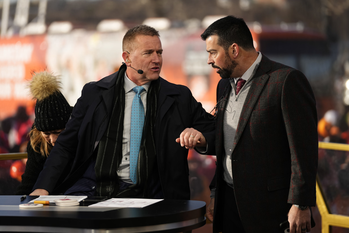 Kirk Herbstreit and Ryan Day at a College GameDay preview show.