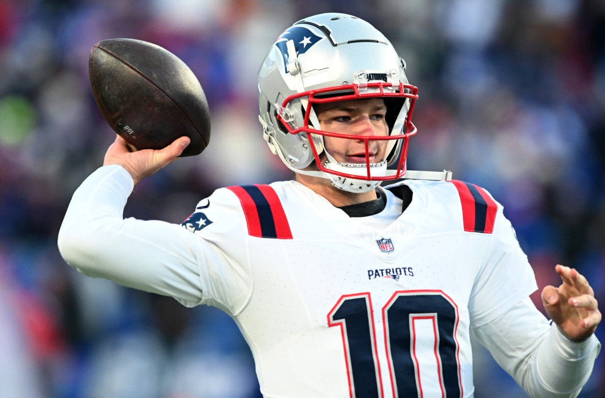 New England Patriots quarterback Drake Maye