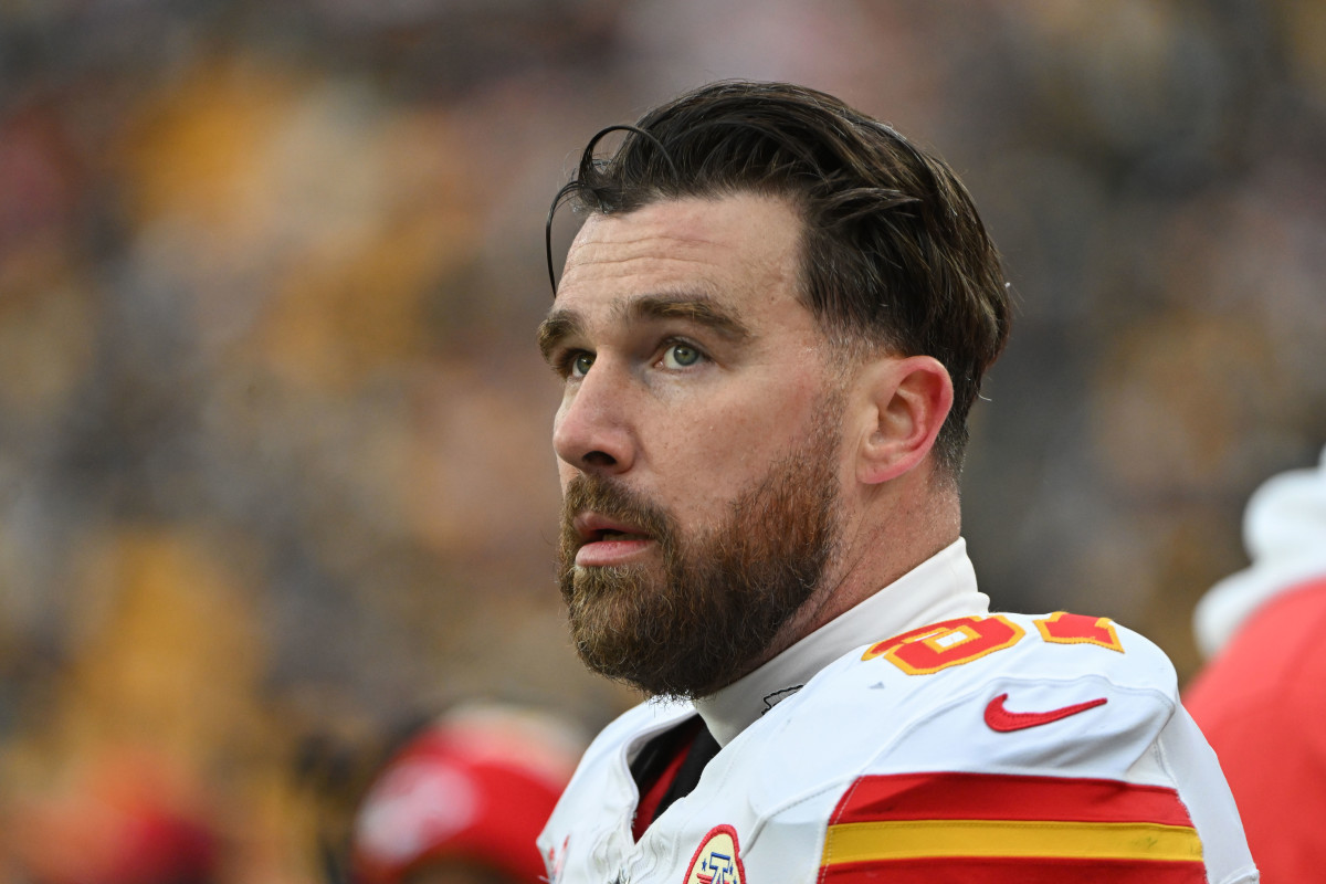 Kansas City Chiefs tight end Travis Kelce at Acrisure Stadium on Dec. 25, 2024