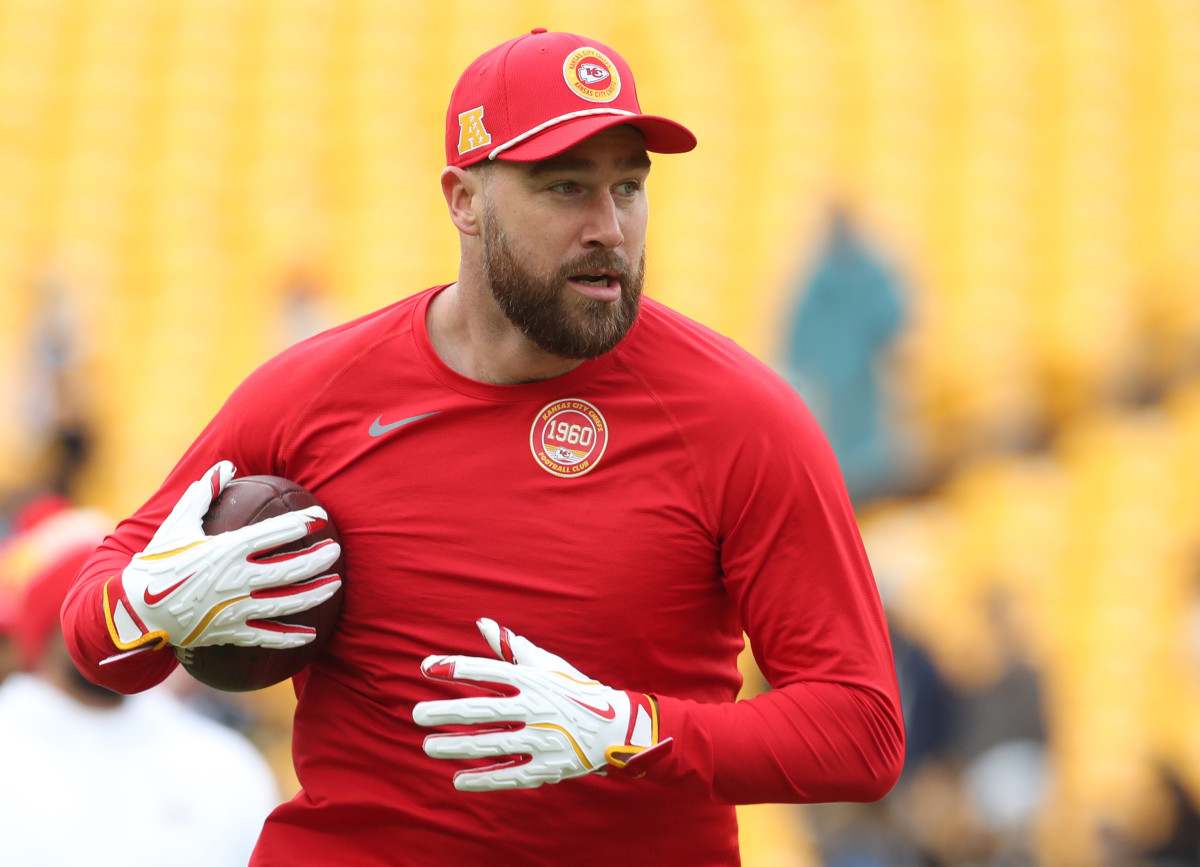 Kansas City Chiefs tight end Travis Kelce at Acrisure Stadium on Dec. 25, 2024.