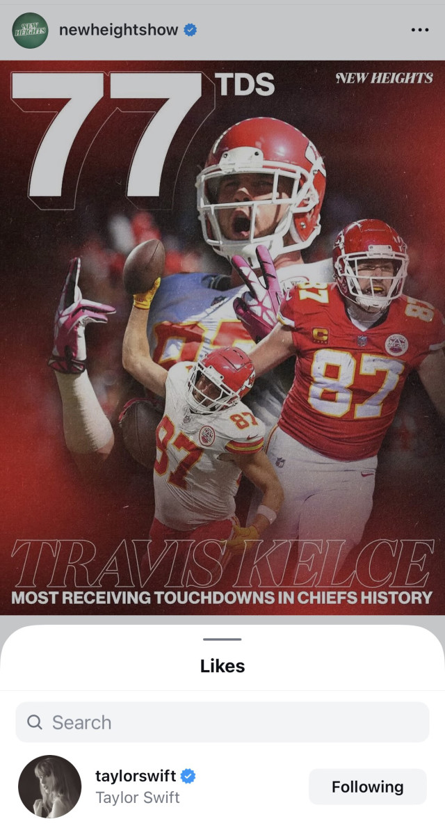 The "New Heights" podcast acknowledged Travis Kelce's history-making accomplishment on Wednesday.