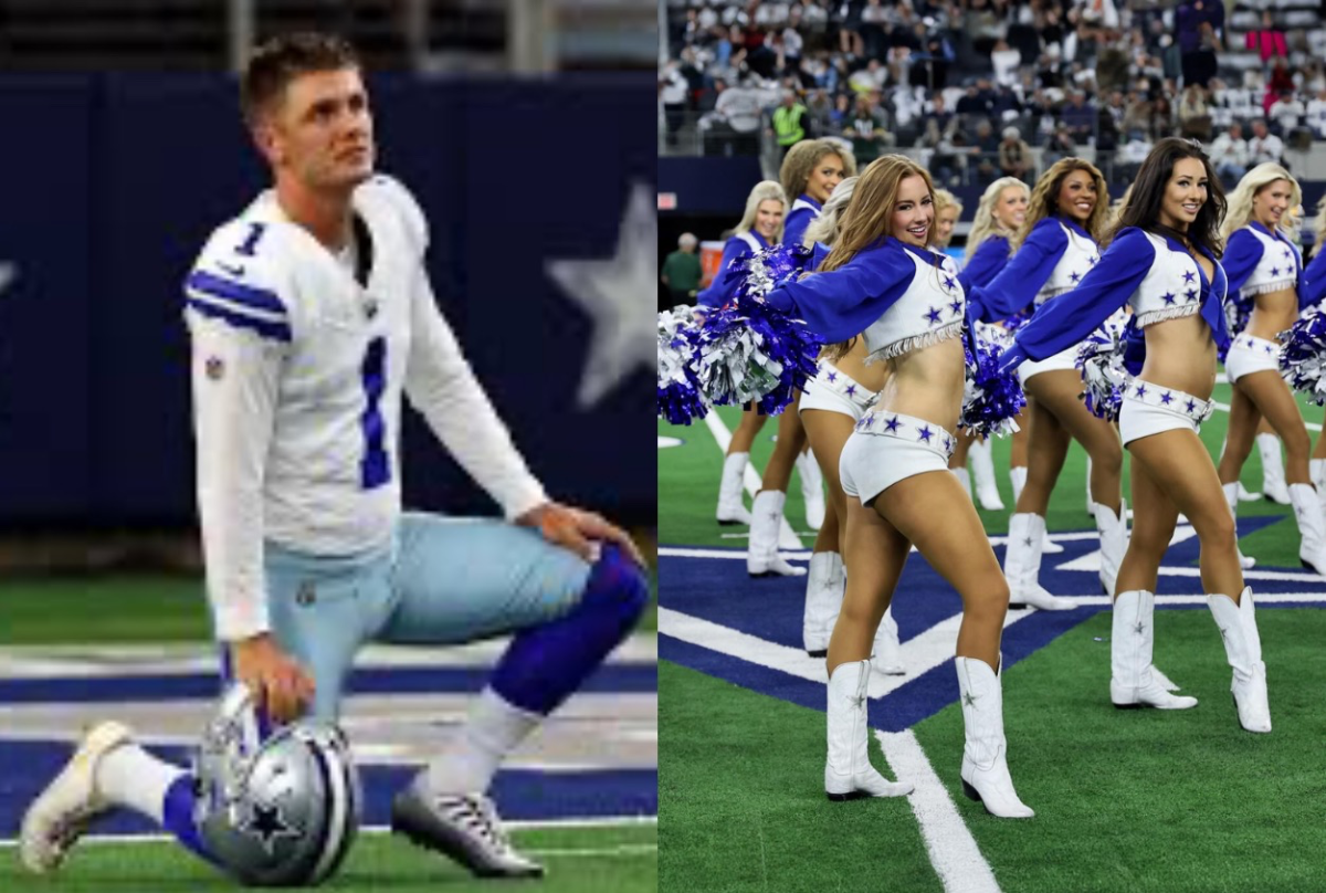 Dallas Cowboys Brandon Aubrey Kick Nails Cheerleader in Video Going Viral -  Athlon Sports