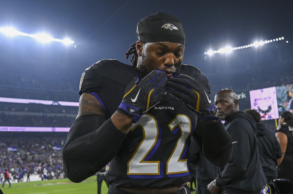 Baltimore Ravens running back Derrick Henry (22).