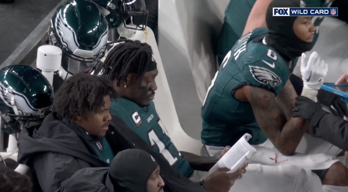 Philadelphia Eagles A.J. Brown Turns Weird Sideline Book Behavior Into
