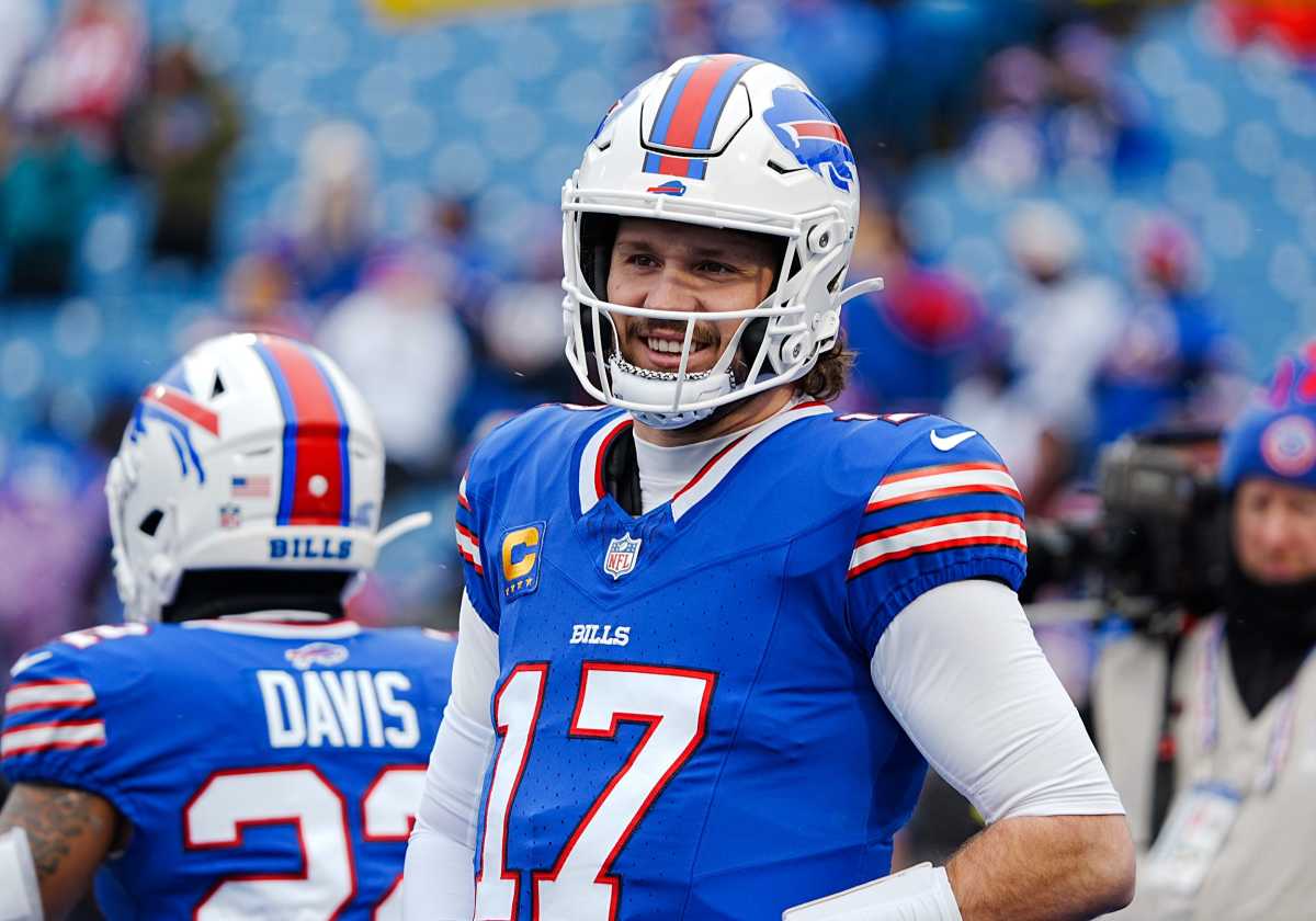 Bills quarterback Josh Allen at Highmark Stadium. 