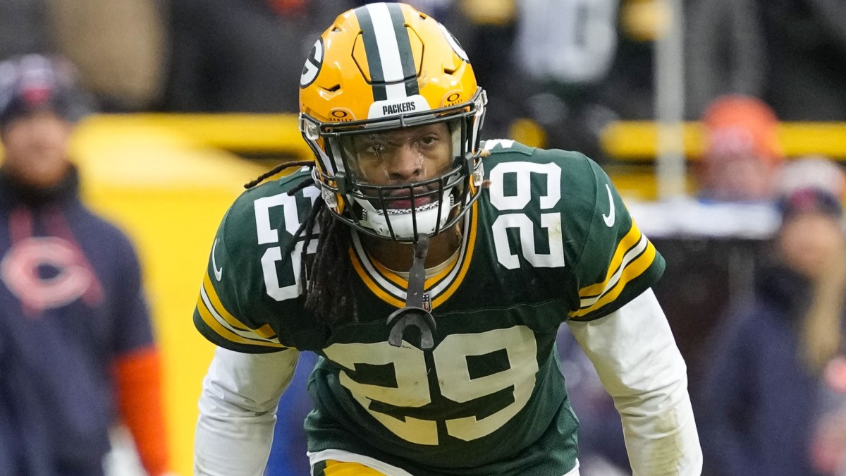 Green Bay Packers safety Xavier McKinney (29) during the game against the Chicago Bears at Lambeau Field.