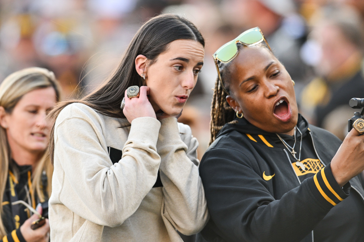 Former Iowa Hawkeye and current Indiana Fever WNBA star Caitlin Clark.