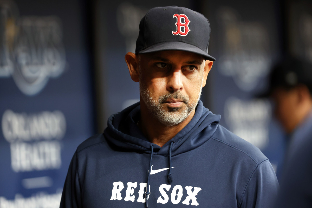 Boston Red Sox manager Alex Cora looks on against the Tampa Bay Rays.