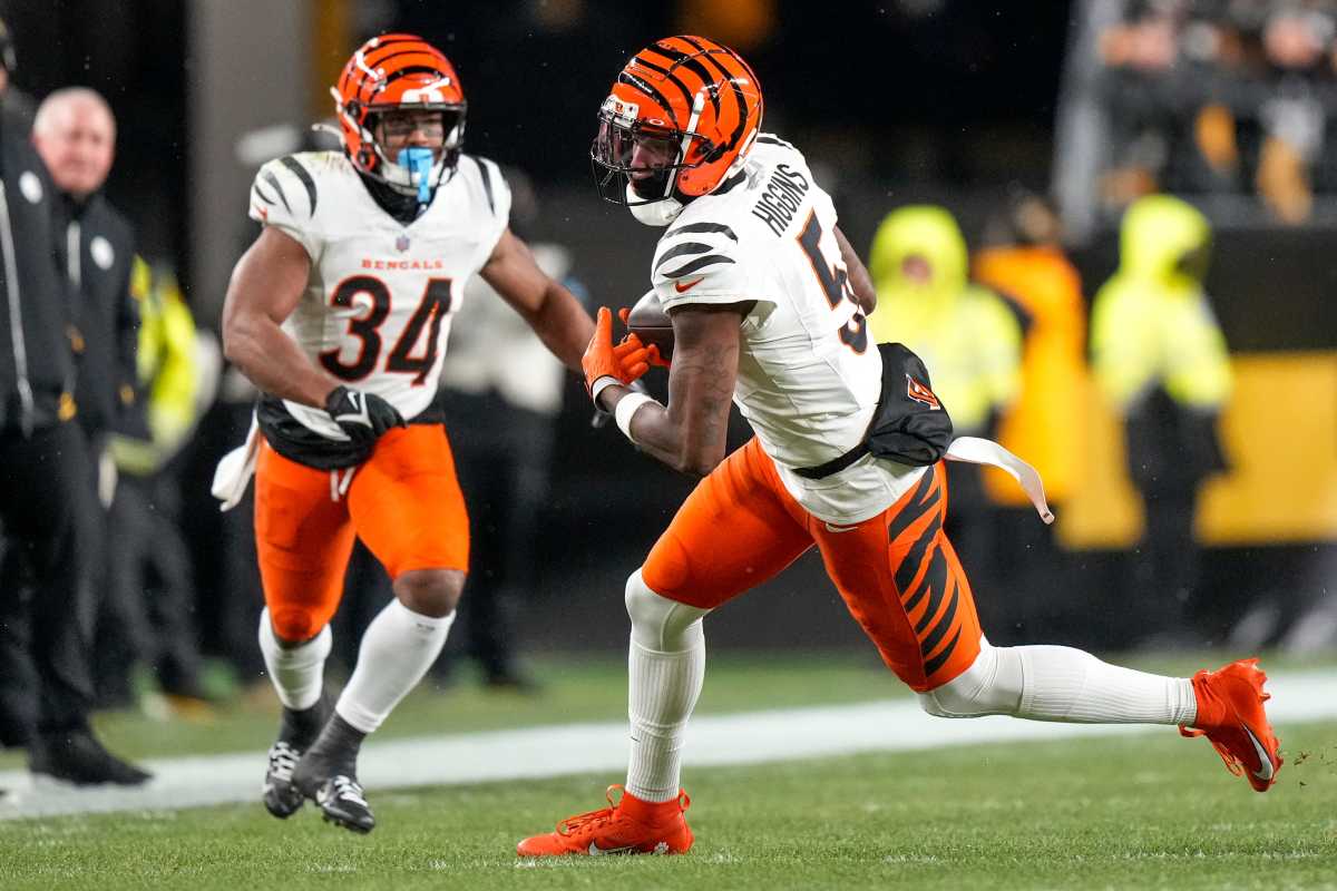 Cincinnati Bengals wide receiver Tee Higgins catches a pass.